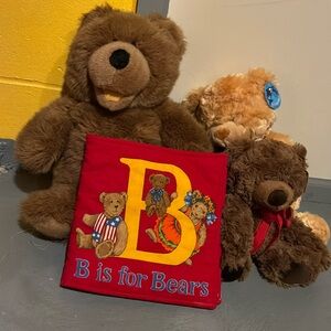 B is for BEARS - Fabric Book & 3  Bears